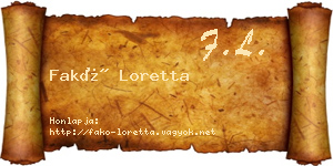 Fakó Loretta névjegykártya